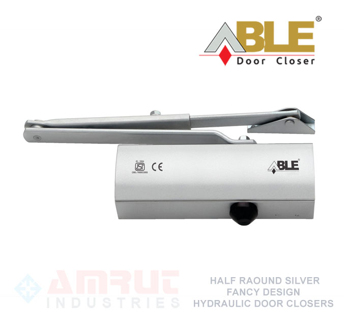Half Round Fancy Design Silver Body Hydraulic Door Closer - Automatic Self Device Hydraulic Door Closer Manufacturers - Supplier Rajkot Gujarat India